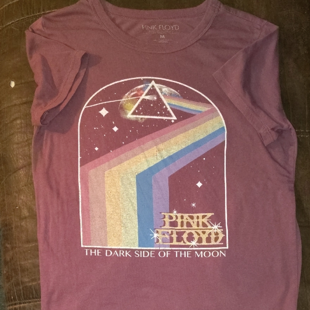 Pink Floyd Kids Tee - Maroon with Rainbow Design